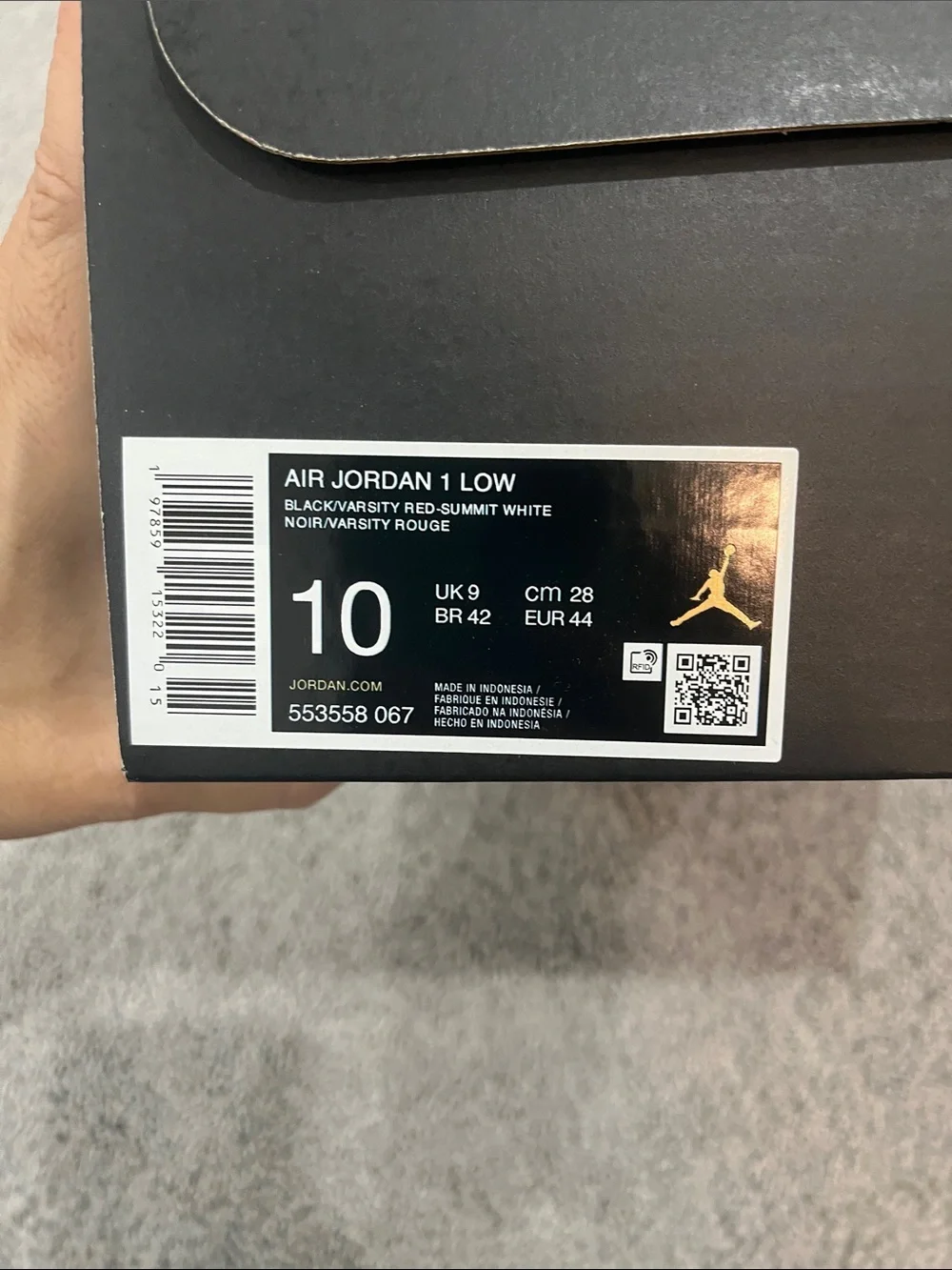 Nike Air Jordan 1 Low Black/Red Men's Sneakers